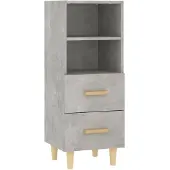 vidaXL Dressoir 34,5x34x90 cm bewerkt hout betongrijs