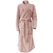 Linnick Flanel Fleece Badjas Uni - light pink - XL