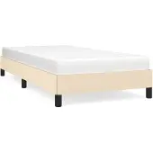 vidaXL Bedframe zonder matras 80x200 cm stof crèmekleurig