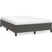 vidaXL Bedframe zonder matras 140x190 cm fluweel donkergrijs