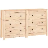 vidaXL Dressoir 140x35x80 cm massief grenenhout