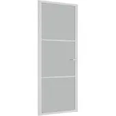 vidaXL Binnendeur 83x201,5 cm matglas en aluminium wit