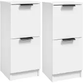 vidaXL Dressoirs 2 st 30x30x70 cm bewerkt hout wit