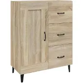 vidaXL Dressoir 69,5x34x90 cm bewerkt hout sonoma eikenkleurig