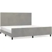vidaXL Bedframe zonder matras, lichtgrijs, 200x200 cm, fluweel
