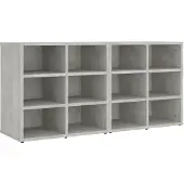 vidaXL Schoenenkasten 2 st 52,5x30x50 cm betongrijs