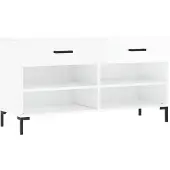 vidaXL Schoenenbank 102x35x55 cm bewerkt hout hoogglans wit