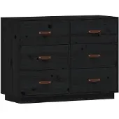 vidaXL Dressoir 100x40x75 cm massief grenenhout zwart
