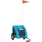 vidaXL Hondenfietstrailer oxford stof en ijzer blauw