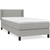 vidaXL Boxspring met matras stof lichtgrijs 80x200 cm