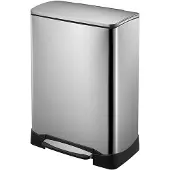 EKO - Neo-Cube recycling pedaalemmer 28+18 liter - Stainless Steel - mat RVS - Prullenbak