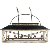 Clayre & Eef hanglamp, 99x30x70 cm, zwart, bruin, ijzer