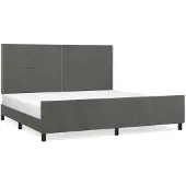 vidaXL Bedframe zonder matras 200x200 cm fluweel donkergrijs