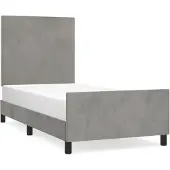 vidaXL Bedframe zonder matras 90x200 cm fluweel lichtgrijs