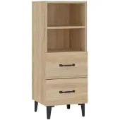 vidaXL Dressoir 34,5x34x90 cm bewerkt hout sonoma eikenkleurig