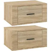 vidaXL Nachtkastjes 2 st wandgemonteerd 50x36x25 cm sonoma eikenkleur