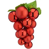 Krist+ decoratie druiventros - rood - kunststof - 25 cm - Feestdecoratievoorwerp