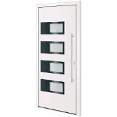 vidaXL Voordeur 100x210 cm aluminium en PVC wit