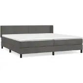 vidaXL Boxspring met matras fluweel donkergrijs 200x200 cm