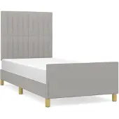 vidaXL Bedframe zonder matras 100x200 cm stof lichtgrijs