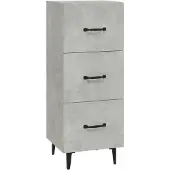 vidaXL Dressoir 34,5x34x90 cm bewerkt hout betongrijs
