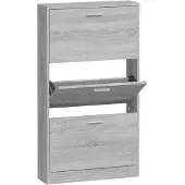 vidaXL Schoenenkast 59x17x108 cm bewerkt hout grijs sonoma