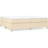 vidaXL Boxspring bed stof crèmekleurig 200x200 cm