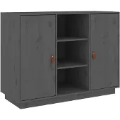 vidaXL Dressoir 100x40x75 cm massief grenenhout grijs