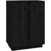 vidaXL Dressoir 60x35x80 cm massief grenenhout zwart