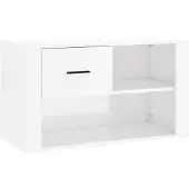 vidaXL Schoenenkast 80x35x45 cm bewerkt hout hoogglans wit