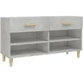 vidaXL Schoenenkast 102x35x55 cm bewerkt hout betongrijs