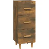 vidaXL Dressoir 34,5x34x90 cm bewerkt hout gerookt eiken
