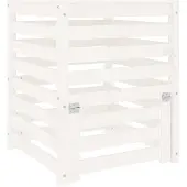 vidaXL Compostbak 63,5x63,5x77,5 cm massief grenenhout wit