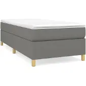 vidaXL Boxspring bed 90x190 cm stof donkergrijs