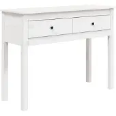 vidaXL Wandtafel 100x35x75 cm massief grenenhout wit
