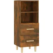 vidaXL Dressoir 34,5x34x90 cm bewerkt hout gerookt eikenkleurig