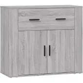 vidaXL Dressoir 80x33x70 cm bewerkt hout grijs sonoma eikenkleurig