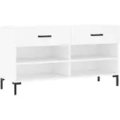vidaXL Schoenenbank 102x35x55 cm bewerkt hout wit