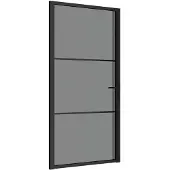 vidaXL Binnendeur 102,5x201,5 cm ESG-glas en aluminium zwart
