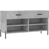 vidaXL Schoenenbank 102x35x55 cm bewerkt hout betongrijs