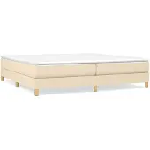 vidaXL Boxspring met matras stof crèmekleurig 200x200 cm
