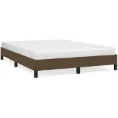 vidaXL Bedframe zonder matras, donkerbruin, 140x200 cm, met stoffen bekleding