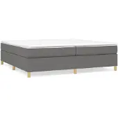 vidaXL Boxspringbedframe, donkergrijs, 200x200 cm, gestoffeerd