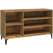 vidaXL Schoenenkast 102x36x60 cm bewerkt hout gerookt eikenkleurig