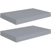 vidaXL Wandschappen zwevend 2 st 40x23,5x3,8 cm MDF grijs