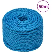 vidaXL Werktouw 10 mm 50 m polypropeen blauw