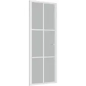 vidaXL Binnendeur 76x201,5 cm matglas en aluminium wit