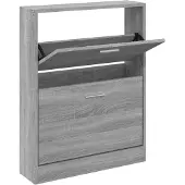 vidaXL Schoenenkast 59x17x81 cm bewerkt hout grijs sonoma