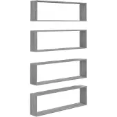 vidaXL Wandschappen kubus 4 st 100x15x30 cm bewerkt hout grijs sonoma