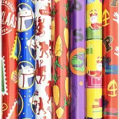 Benza 5 rollen Sinterklaas cadeaupapier / inpakpapier 300 x 70 cm